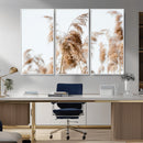 Pampas Grass Wall Art Canvas Print – Framed Neutral Tones