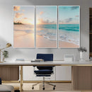 Beach Sunset Wall Art Canvas Print – Framed Ocean Waves by MyGreatCanvas | Canvas Wall Art Prints | Photo Prints & Wall Decor