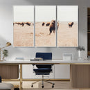 Bison Herd Wall Art Canvas Print – Framed Western Prairie