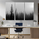 Misty Pines Wall Art Canvas Print – Framed Woodland