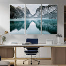 Mountain Lake Wall Art Canvas Print – Framed Toblacher See