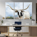 Texas Longhorn Wall Art Canvas Print – Framed Western Rustic