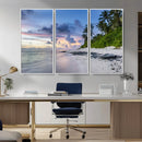 Tropical Beach Wall Art Canvas Print – Framed Sunset Glow