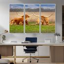 Texas Longhorn Pair Wall Art Canvas Print – Peaceful Rustic by MyGreatCanvas | Canvas Wall Art Prints | Photo Prints & Wall Decor