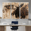 Moose Canvas Wall Art — Rustic Wildlife Painting Print | by MyGreatCanvas | Canvas Wall Art Prints | Photo Prints & Wall Decor