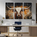 Abstract Longhorn Bull Wall Art Canvas Print – Vintage by MyGreatCanvas | Canvas Wall Art Prints | Photo Prints & Wall Decor