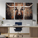 Rustic Longhorn Bull Wall Art Canvas Print – Vintage Western by MyGreatCanvas | Canvas Wall Art Prints | Photo Prints & Wall Decor