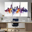 Atlanta Skyline Wall Art Canvas Print – Framed Colorful