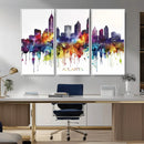 Atlanta Skyline Wall Art Canvas Print – Framed Colorful