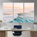 Sunset Surfing Wall Art Canvas Print, Ocean Wave Surfer with by MyGreatCanvas | Canvas Wall Art Prints | Photo Prints & Wall Decor