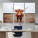 Longhorn Bull Wall Art Canvas Print – Framed Rustic by MyGreatCanvas | Canvas Wall Art Prints | Photo Prints & Wall Decor