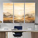 Sepia Color Abstract Mountain Wall Art Canvas Print