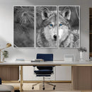 Wild Wolf Blue Eye Wall Art Canvas Print
