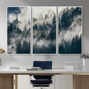 Foggy Pine Forest Wall Art – Framed Black White Nature by MyGreatCanvas | Canvas Wall Art Prints | Photo Prints & Wall Decor