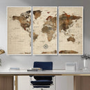 Vintage World Map Wall Art Canvas Print for Living Room, by MyGreatCanvas | Canvas Wall Art Prints | Photo Prints & Wall Decor