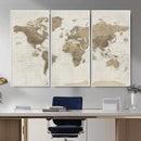 Detailed World Map Wall Art Canvas Print by MyGreatCanvas | Canvas Wall Art Prints | Photo Prints & Wall Decor