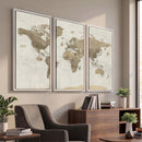 Detailed World Map Wall Art Canvas Print