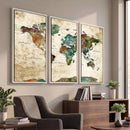 World Map Canvas Print – Framed Detailed Map of the World