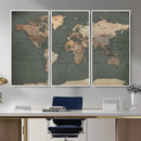 Rustic Black and Wood World Map Canvas Wall Art – Framed by MyGreatCanvas | Canvas Wall Art Prints | Photo Prints & Wall Decor