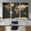 Vintage World Map Canvas Wall Art – Framed Travel Map for by MyGreatCanvas | Canvas Wall Art Prints | Photo Prints & Wall Decor
