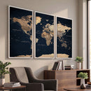 World Map Canvas Print – Detailed Map of the World Wall Art
