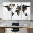 Large World Map Canvas Print – Framed Travel Map Wall Art