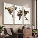 Watercolor World Map Print - Large Wall Art Canvas Print for