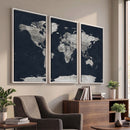 Colorful Watercolor World Map Canvas Print – Vibrant Framed