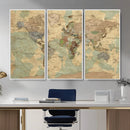 Vintage World Map Wall Art | Ready to Hang and Framed by MyGreatCanvas | Canvas Wall Art Prints | Photo Prints & Wall Decor