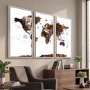 Rustic World Map Wall Art Canvas Print | Large World Map on