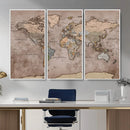 Grunge World Map Canvas Wall Art - Vintage Aged World Map by MyGreatCanvas | Canvas Wall Art Prints | Photo Prints & Wall Decor