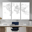 World Map Canvas Print – Framed Modern Detailed Map of the by MyGreatCanvas | Canvas Wall Art Prints | Photo Prints & Wall Decor