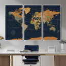 Modern World Map Canvas Print – Framed Detailed Map of the by MyGreatCanvas | Canvas Wall Art Prints | Photo Prints & Wall Decor