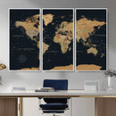 Framed Large World Map Wall Art Canvas Print – Stunning by MyGreatCanvas | Canvas Wall Art Prints | Photo Prints & Wall Decor