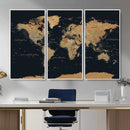 Vintage World Map Earth Globe Countries Oceans Continents by MyGreatCanvas | Canvas Wall Art Prints | Photo Prints & Wall Decor