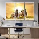 Wild Horses Wall Art Canvas Print – Framed Galloping Herd