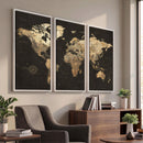 Framed World Map with Pin Canvas Print – Detailed World Map