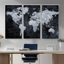Black World Map Canvas Print – Detailed Map for Couples and by MyGreatCanvas | Canvas Wall Art Prints | Photo Prints & Wall Decor