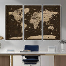 Colorful World Map Canvas Wall Art with Landmarks – Framed by MyGreatCanvas | Canvas Wall Art Prints | Photo Prints & Wall Decor