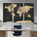 Vintage Blue and Brown World Map Canvas Wall Art – Framed by MyGreatCanvas | Canvas Wall Art Prints | Photo Prints & Wall Decor