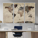 Neutral Watercolor World Map Canvas Wall Art – Framed Earth by MyGreatCanvas | Canvas Wall Art Prints | Photo Prints & Wall Decor