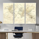 Detailed Large World Map Wall Decor Canvas Art Print by MyGreatCanvas | Canvas Wall Art Prints | Photo Prints & Wall Decor