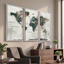 World Map Canvas Print – Framed Travel Map Wall Art for
