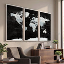 World Map Canvas Print – Framed Push Pin Wall Art, Color