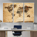 Navy Blue and Gold World Map Canvas Print – Framed Luxury by MyGreatCanvas | Canvas Wall Art Prints | Photo Prints & Wall Decor