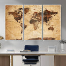Modern Red and Gray World Map Canvas Print – Framed Wall Art by MyGreatCanvas | Canvas Wall Art Prints | Photo Prints & Wall Decor