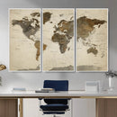 Vintage World Map Canvas Wall Art – Framed Travel Map for by MyGreatCanvas | Canvas Wall Art Prints | Photo Prints & Wall Decor