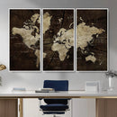 Blue World Map Canvas Wall Art – Framed Modern Travel Map by MyGreatCanvas | Canvas Wall Art Prints | Photo Prints & Wall Decor