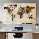 World Map Canvas Print – Framed Travel Map Wall Art for by MyGreatCanvas | Canvas Wall Art Prints | Photo Prints & Wall Decor