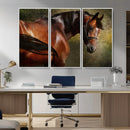 Majestic Brown Horse Wall Art Canvas Print – Framed